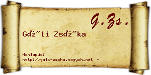 Gáli Zsóka névjegykártya